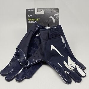Nike Mens Size 3XL Vapor Jet 5.0 NFL Football Gloves Navy Blue PGF659-453 New